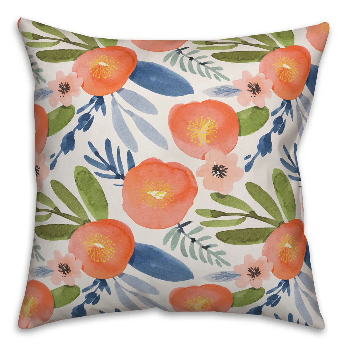 Watercolor Floral Outdoor Square Pillow | Wayfair North America