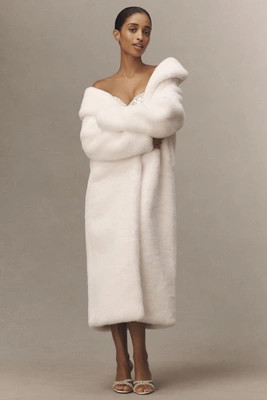 Elliatt Vivian Faux- Fur Long Coat | Anthropologie (US)