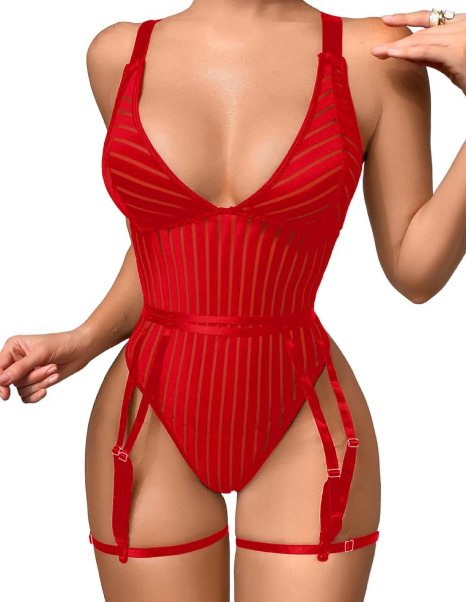 Kaei&Shi Sexy Ribbed Top,Plunge V, Snap Crotch, Leg Strap, Backless 3Pc Bodysuit

#LTKstyletip #LTKbrasil #LTKfindsunder50