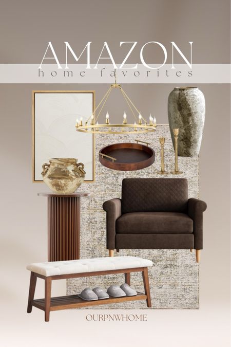 Amazon home favorites for a moody home vibe!

Brown accent chair, armchair, fluted end table, pedestal accent table, neutral area rug, abstract wall art, geometric wall art, wood tray, gold candlesticks, large vase, wagon wheel chandelier, brown vase, urn vase, gold lighting fixture, brass chandelier, moody home, vintage home, modern traditional home

#LTKstyletip #LTKhome