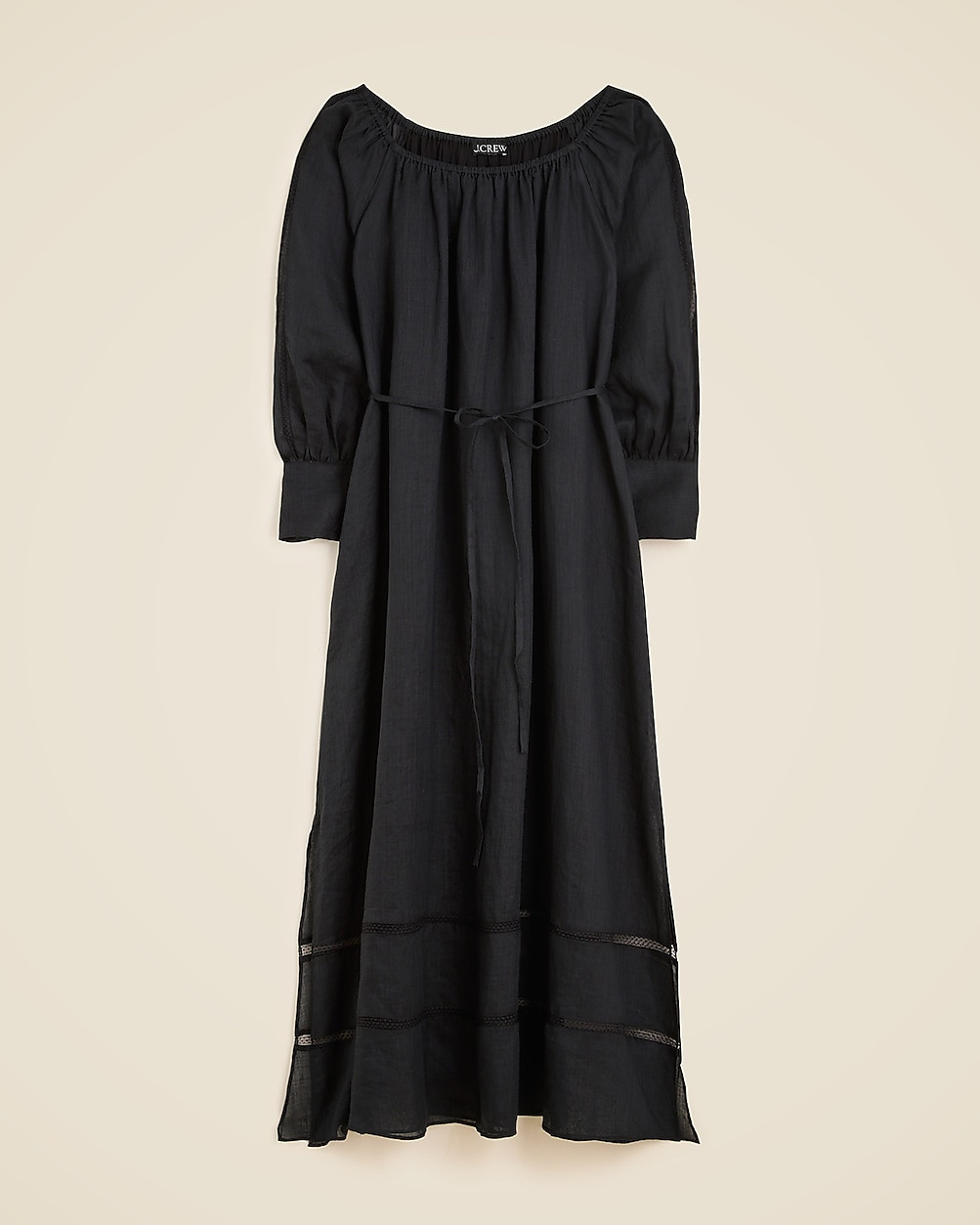 Gathered maxi dress in ramie | J. Crew US