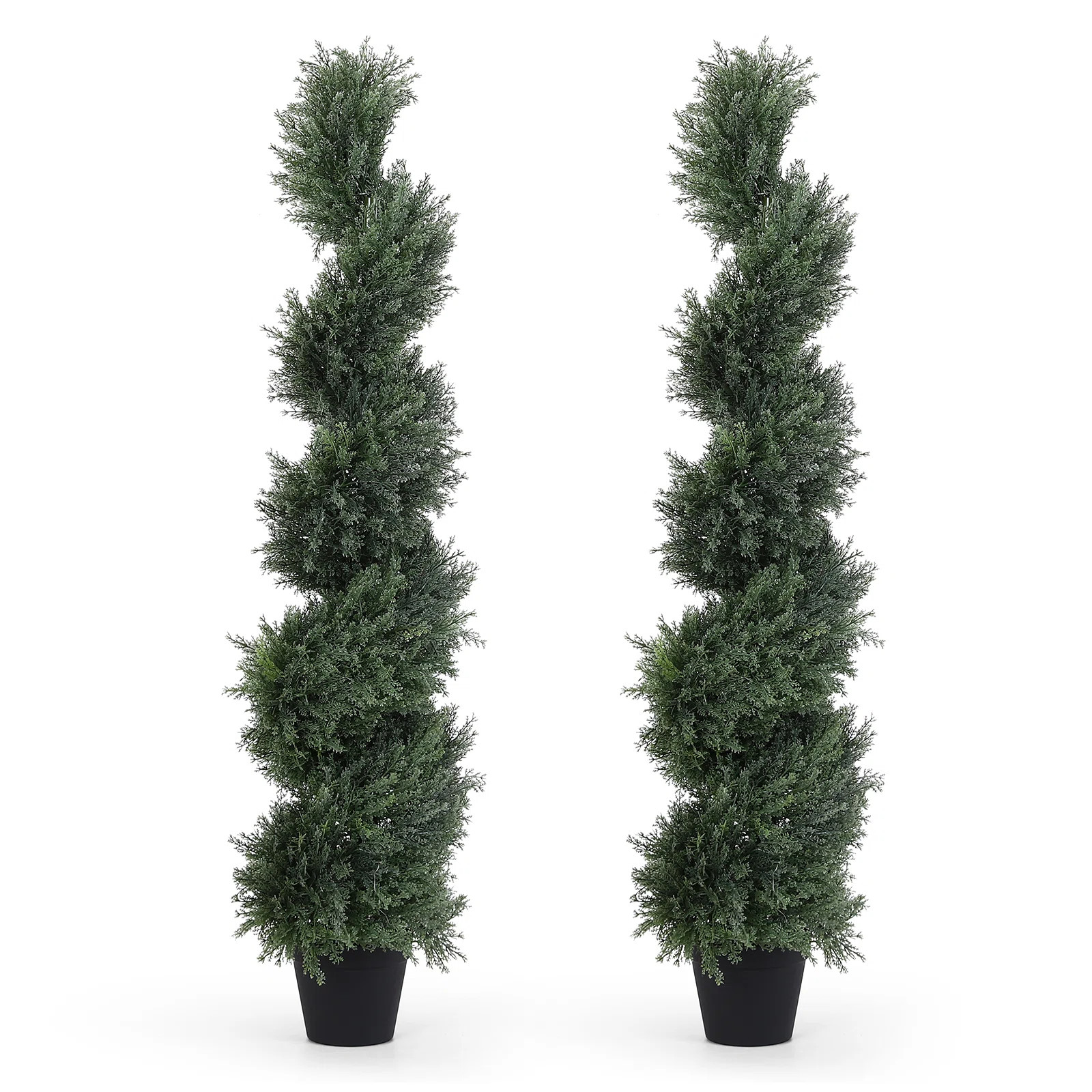 Primrue Artificial Potted Green Cedar Spiral Tree (Set of 2) | Wayfair North America