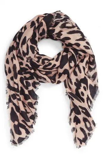 Women's Bp. Leopard Print Scarf, Size One Size - Brown | Nordstrom