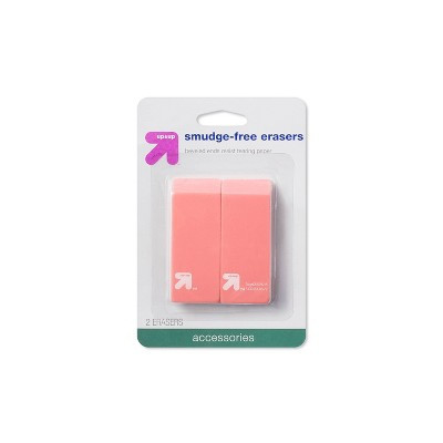 Smudge Free Erasers 2ct - up&up™: Multicolor Hard Rubber, Block Erasers for Pencils, Right- or Left-Handed Design | Target