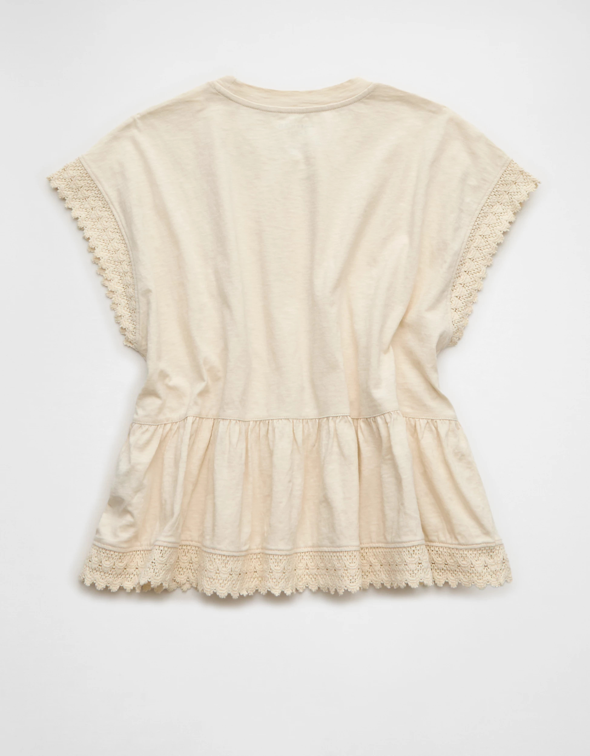 AE Sunchaser Lace Trim T-Shirt | American Eagle Outfitters (US & CA)