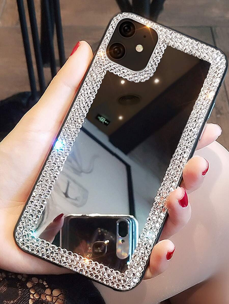Rhinestone Decor Mirror iPhone Case | SHEIN