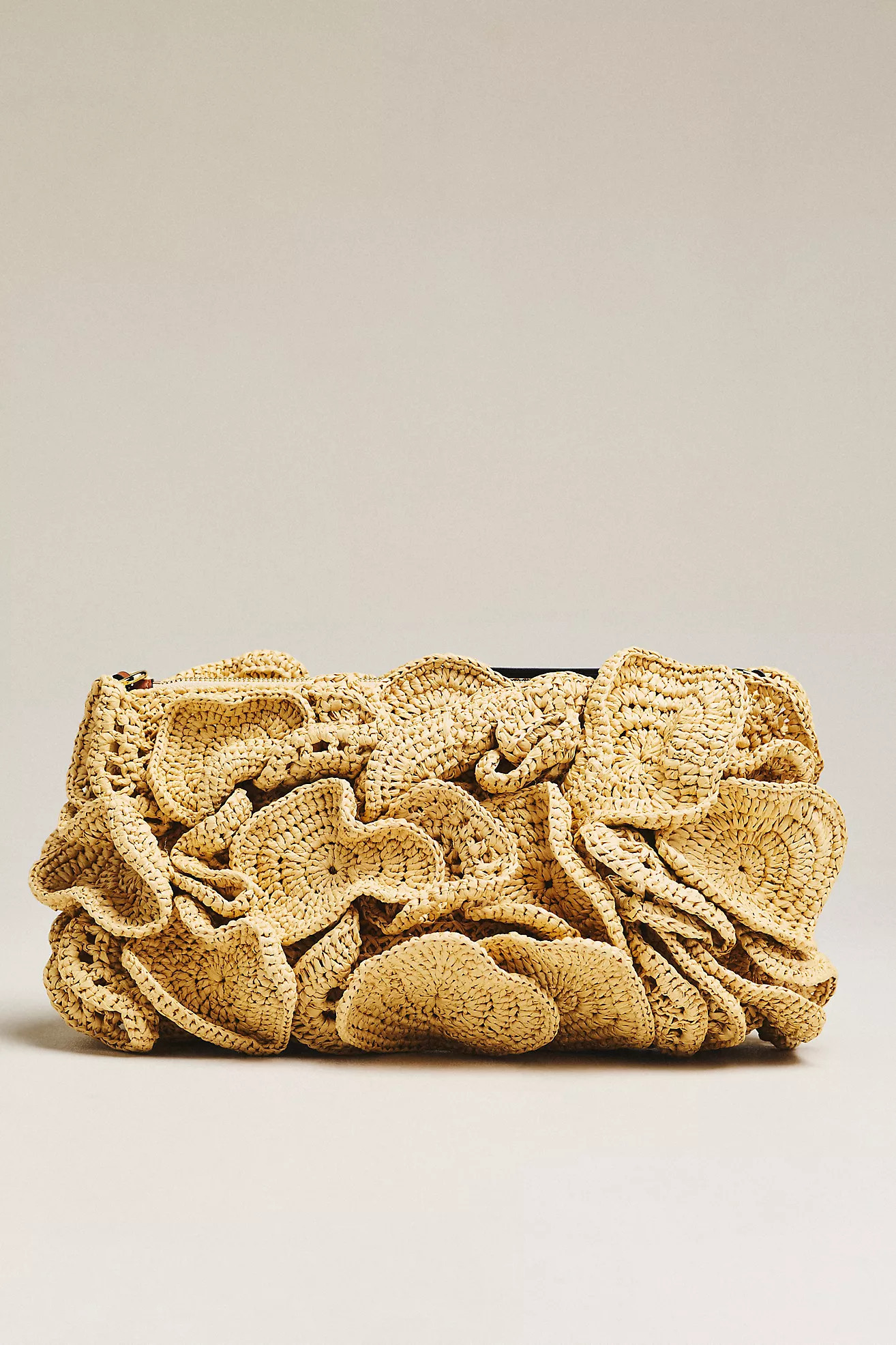 Farm Rio Flower Raffia Crochet Shoulder Bag | Anthropologie (US)