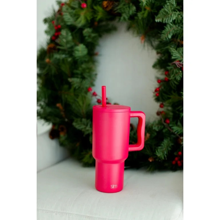 Simple Modern 30 fl oz Insulated Stainless Steel Trek Tumbler with Straw Lid | Holly Berry | Walmart (US)