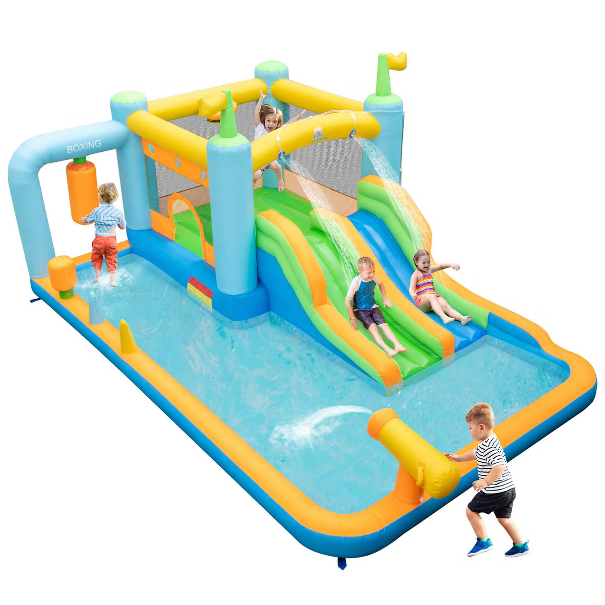 Costway Inflatable Water Slide Giant Kids Bounce House Park Splash Pool without Blower | Target