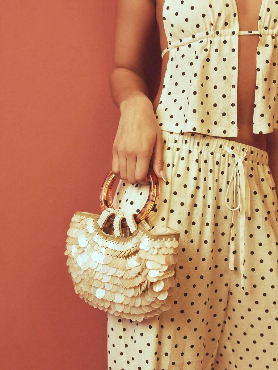 MUSERA Fashionable Elegant Simple Vacation Imitation Seashell/Tortoiseshell Acrylic Handbag , For... | SHEIN
