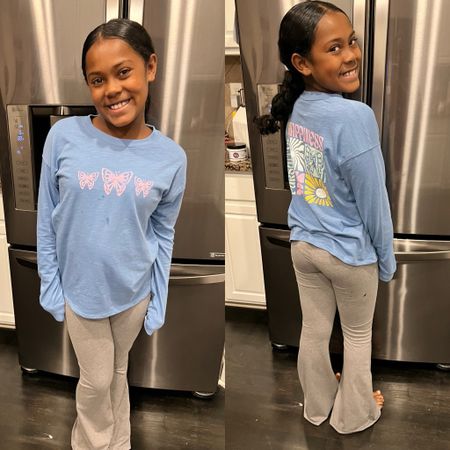 Kohl’s has the cutest clothes for girls. Bella is wearing a 14/16 in the over sized tee and 10/12 in the flared leggings #girlsclothes #tenyearoldgirlclothes 

#LTKkids #LTKfindsunder50 #LTKsalealert