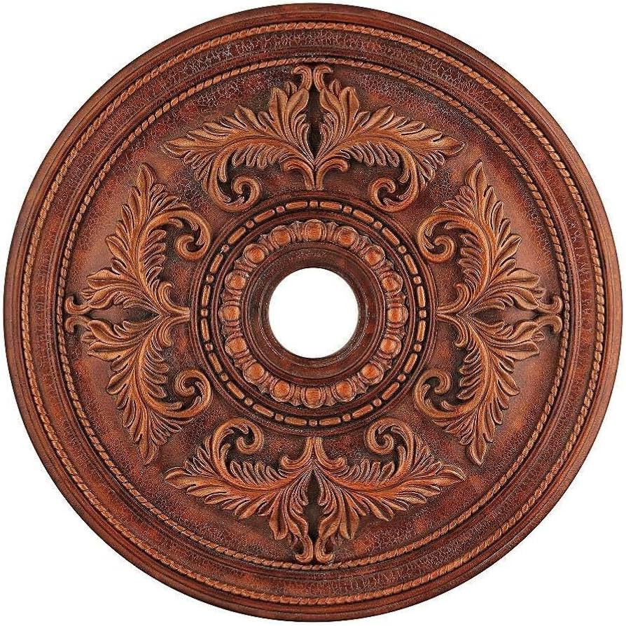 Livex Lighting 8210-30 Ceiling Medallion, Crackled Greek Bronze Medium | Amazon (US)