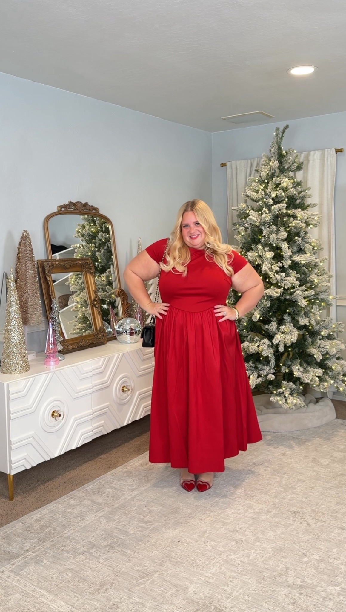 Holiday perfection without the designer price tag. This red dress is effortless, flattering, and insanely comfortable. I’m in the 1X and it fits exactly how it should. Paired it with low, comfy heels and the softest faux-fur jacket in a 2X. This is the outfit you wear when you want to look stunning but still actually enjoy the night.

#LTKPlusSize #LTKHoliday #LTKFindsUnder50