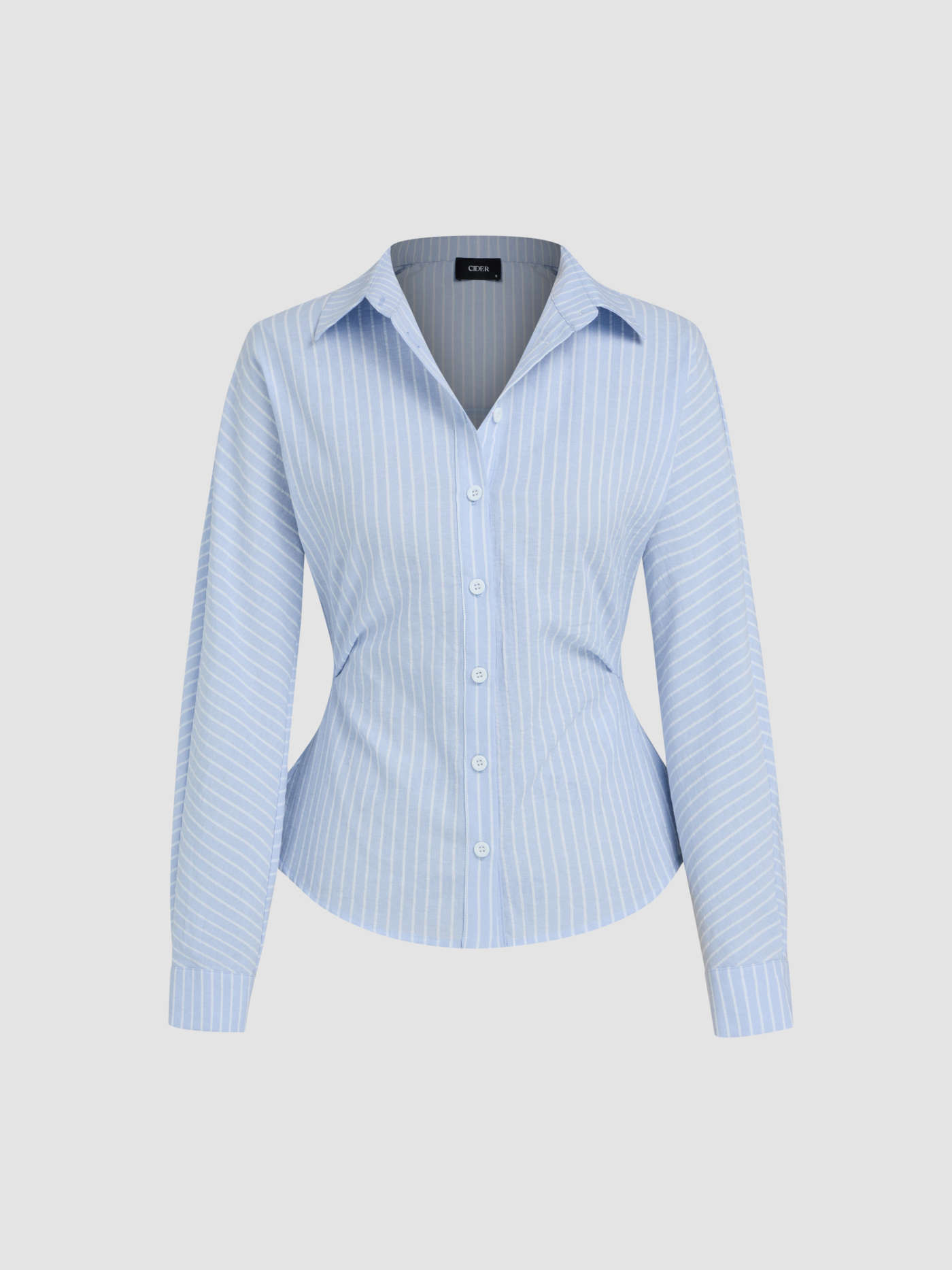 Collar Striped Long Sleeve Shirt | Cider
