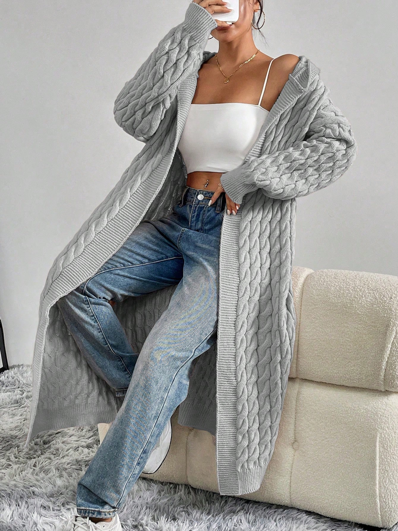 Fashionable And Versatile Hooded Cardigan | SHEIN