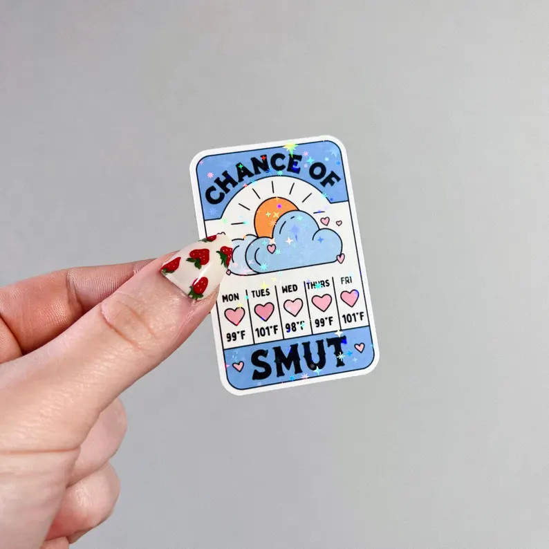 Reading Sticker | Holographic Chance of Smut Sticker | Kindle Sticker | Vinyl Glitter Sticker | F... | Etsy (US)