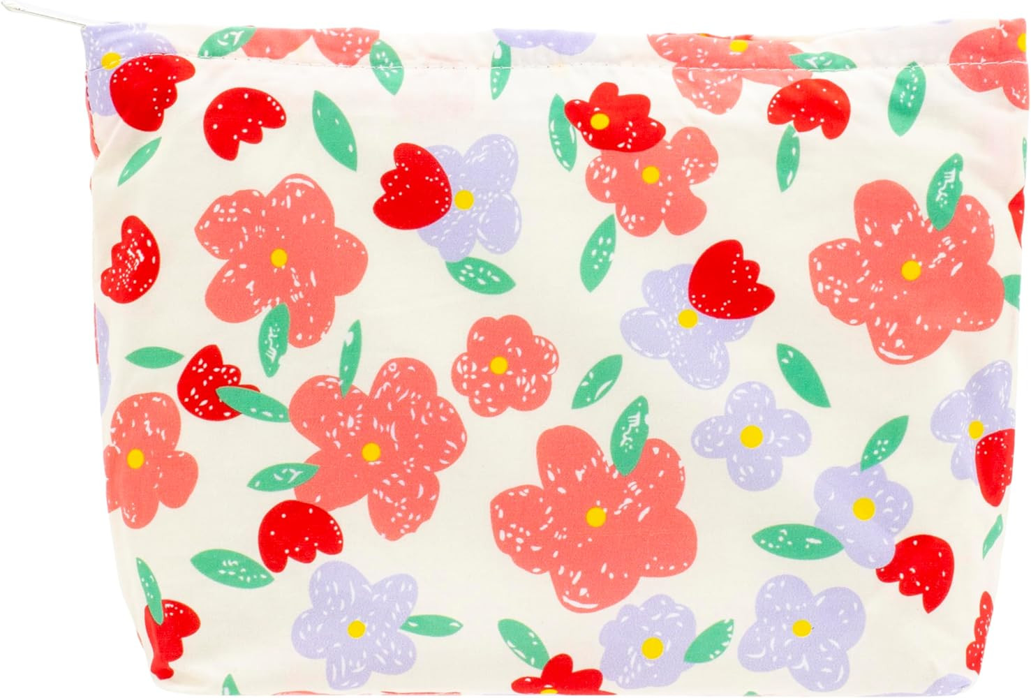 Floral Makeup Bag Large Cotton Zipper Pouch for Purse Travel Canvas Make Up Organizer for Women C... | Amazon (US)