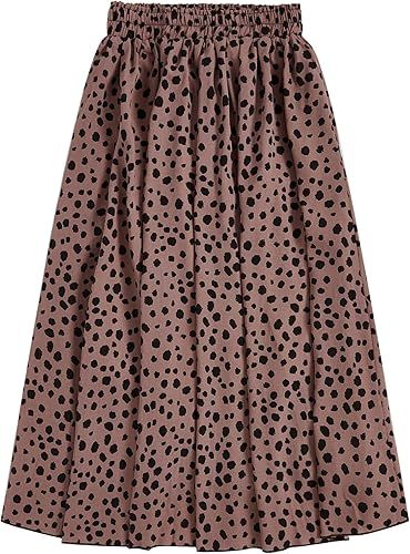 Milumia Women's Vintage Printed A Line High Waist Flare Flowy Casual Midi Skirts | Amazon (US)