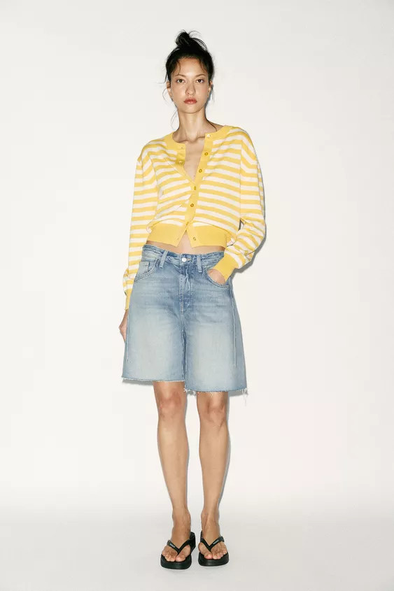 STRIPED KNIT JACKET | Zara US