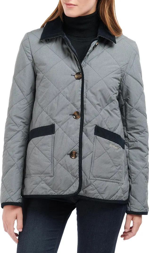 Barbour Orelia Houndstooth Quilted Jacket | Nordstrom | Nordstrom