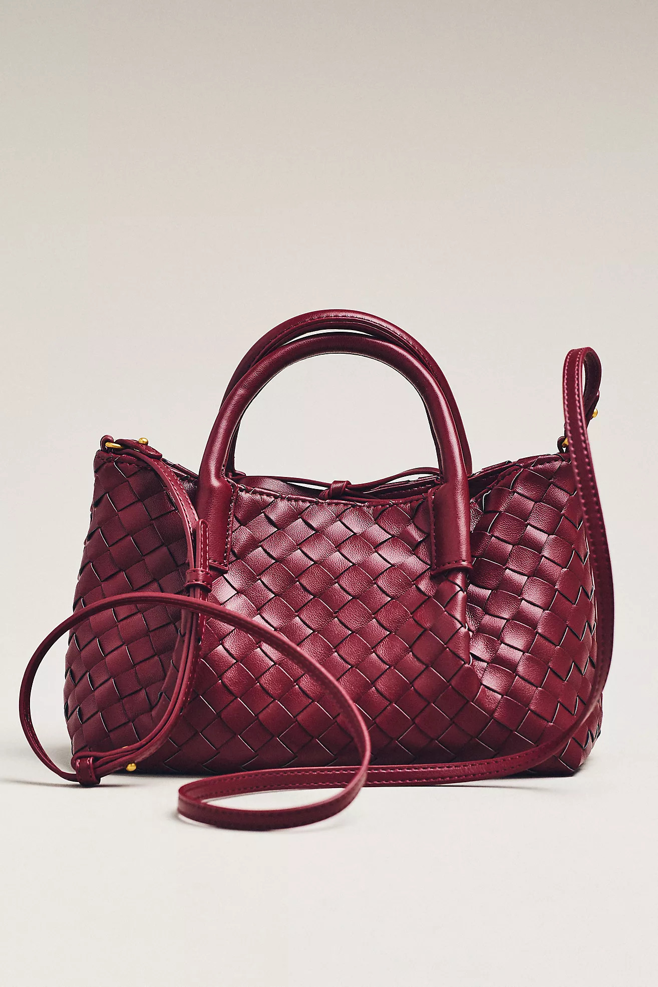Mini Top-Handle Woven Tote with Wallet | Anthropologie (US)