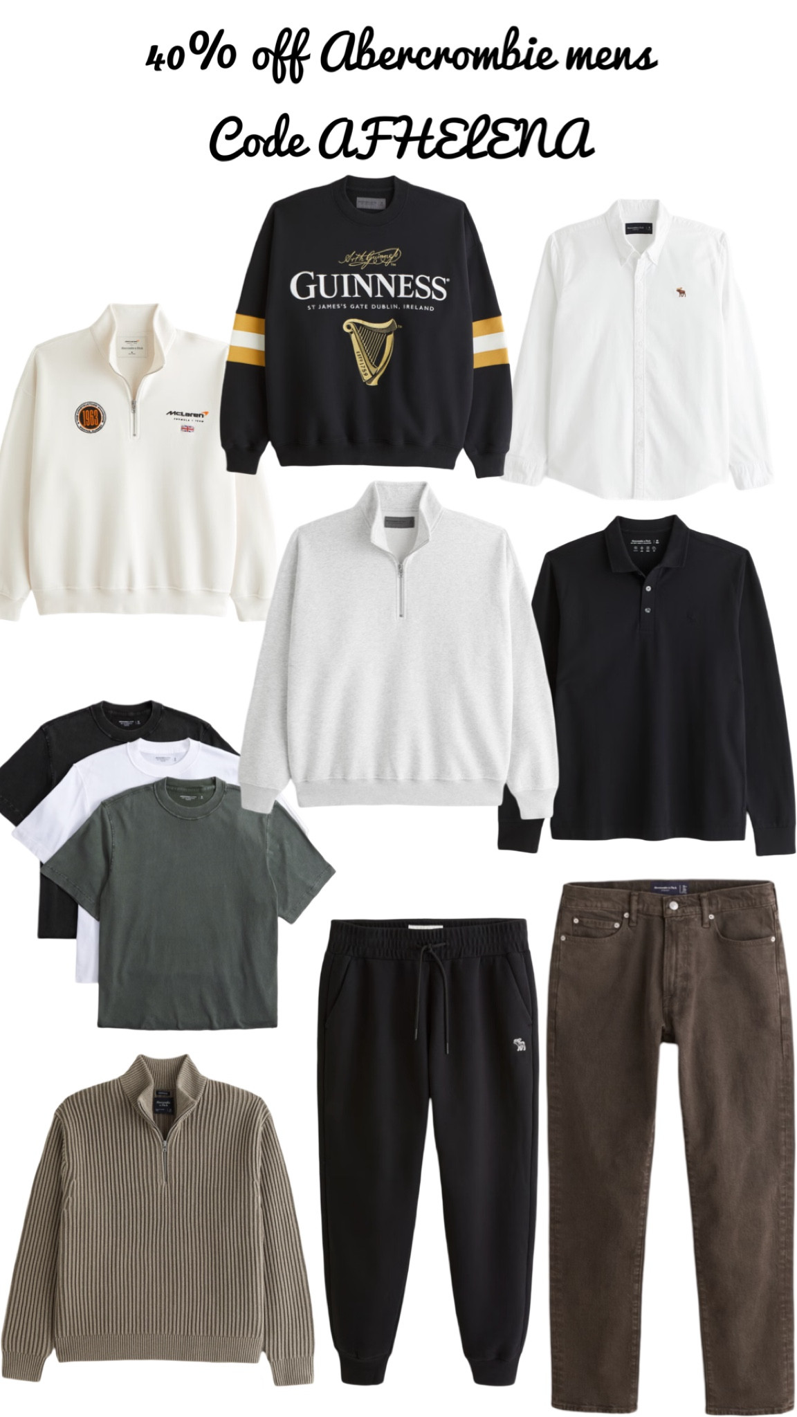 Andy’s edit 😂 

Get 40% off Abercrombie mens by signing up as a member and using code AFHELENA ❤️

Menswear, Abercrombie mens, mens gifts 