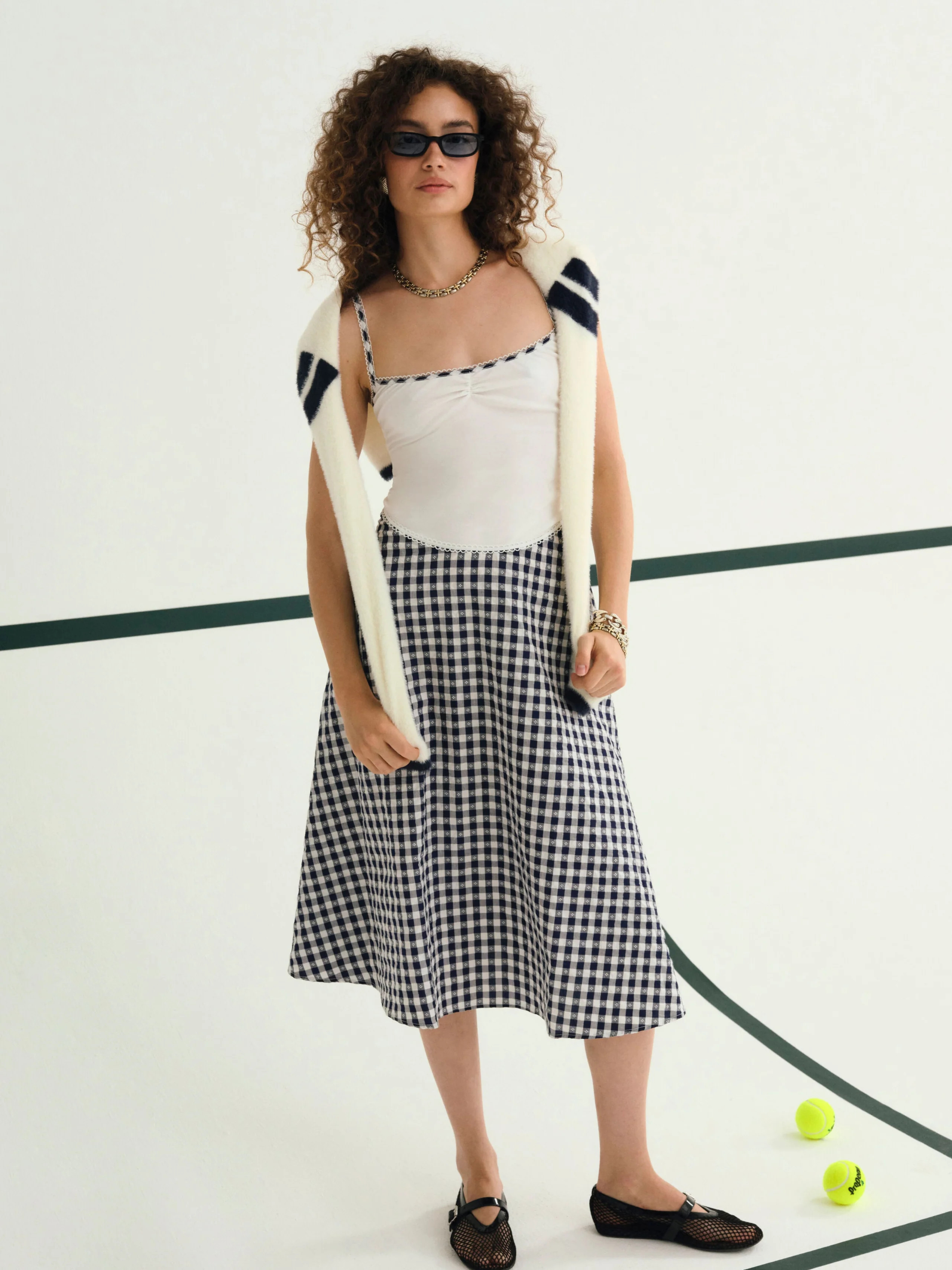 Gisella Gingham Midi Dress | For Love & Lemons