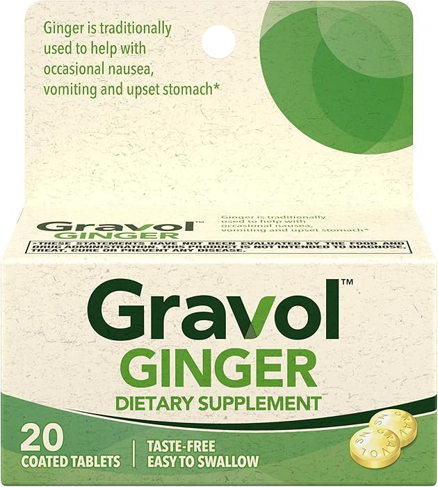 Gravol Ginger Tablets for Upset Stomach and Nausea, 20ct​ | Amazon (US)