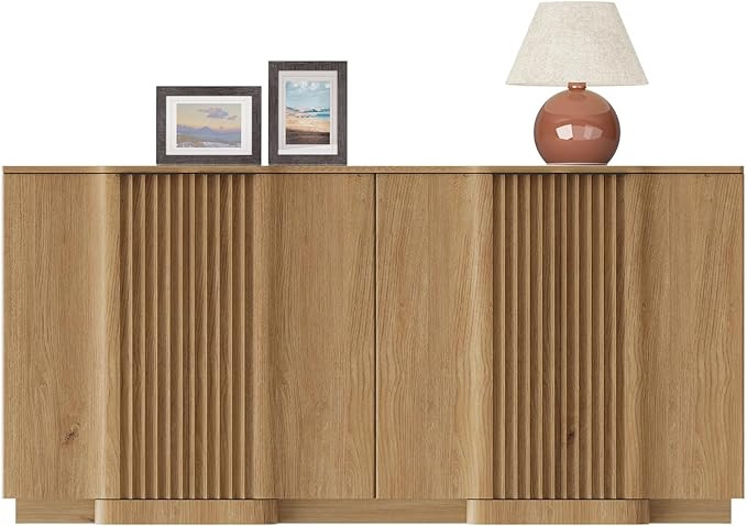 Yechen Buffet Cabinet with Storage, 59" Accent Sideboard Modern Credenza with Doors & Adjustable ... | Amazon (US)