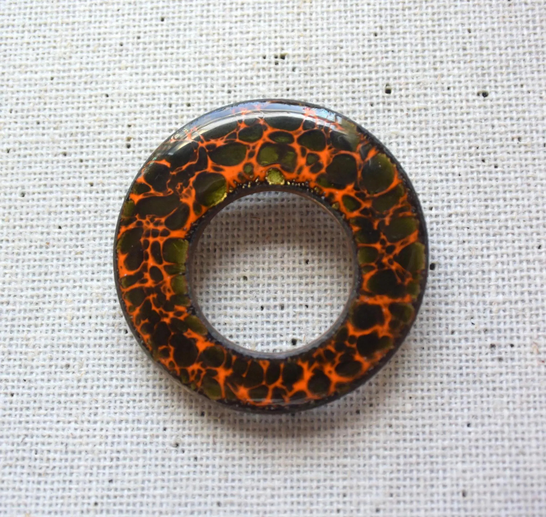 Vintage Copper Enamel Brooch, Circular Enameled Copper Brooch, Handcrafted Copper & Enamel Brooch | Etsy (Global)