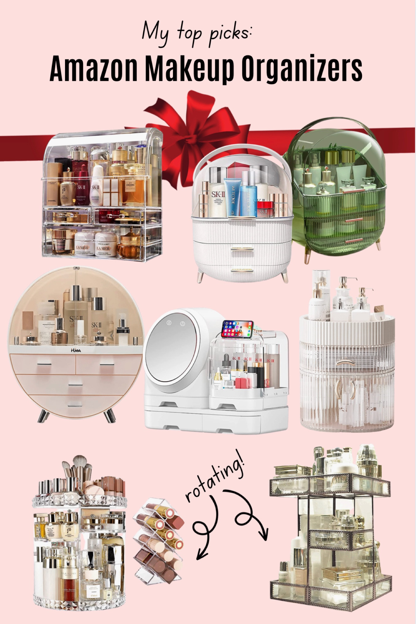 Give the gift of organization! Anyone who loves makeup will love these beautiful #makeup #organization options.

Bonus: the bottom two options rotate, which makes it easy to access each item without reaching.

If you don’t have a makeup vanity with enough space, these are the perfect addition. They’ll add to the aesthetic of your getting ready space and minimize clutter! 

Happy shopping 🛍. These are a great gift for any woman year round 💕.

#cosmetics #giftguide #cybermonday #cybermondaydeals #beauty #amazon #amazongifts

#LTKHoliday #LTKCyberweek #LTKGiftGuide