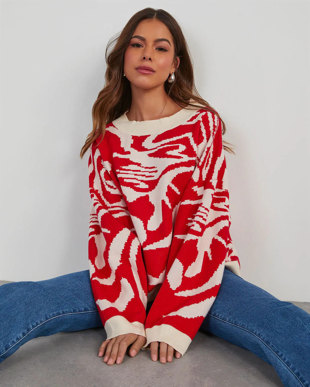 Emile Abstract Mock Neck Sweater | VICI