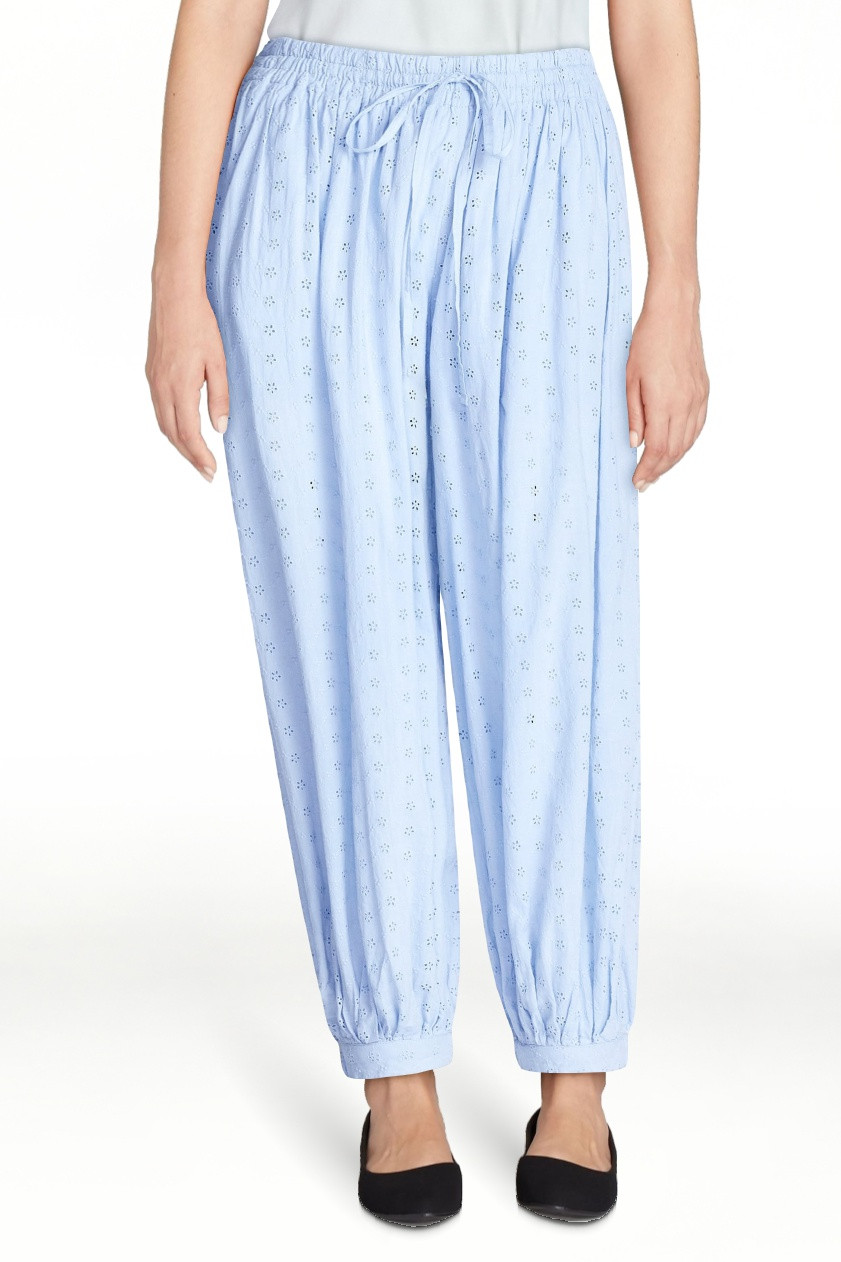 Scoop Women’s and Women's Plus Eyelet Harem Cotton Pants, Sizes XS-4X | Walmart (US)
