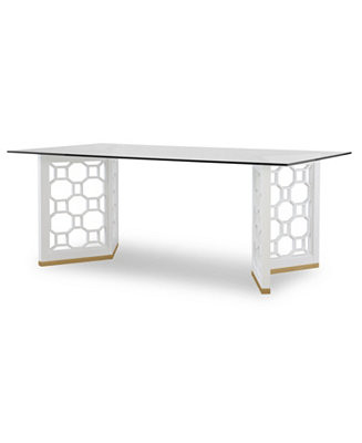 Furniture Chelsea Glass Rectangular Dining Table - Macy's | Macys (US)