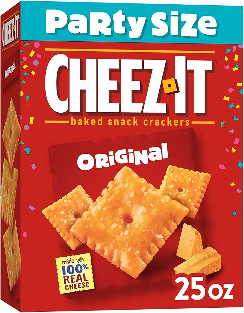 Cheez-It Cheese Crackers, Baked Snack Crackers, Lunch Snacks, Party Size, Original, 25oz Box (1 B... | Amazon (US)