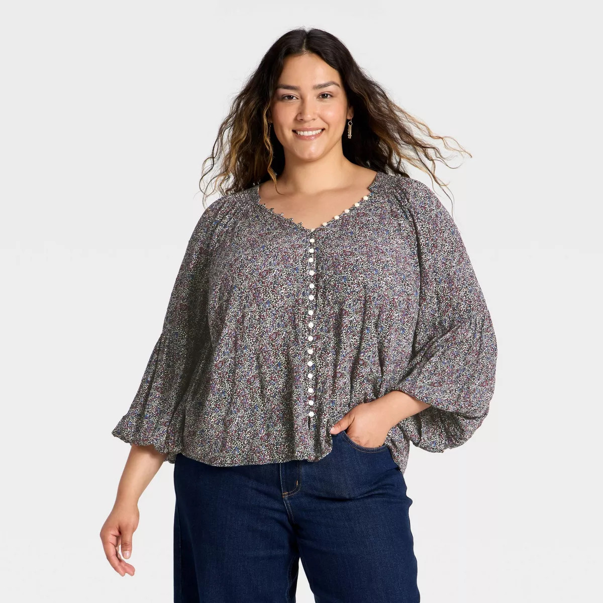Women's Balloon Long Sleeve Button-Down Blouse - Universal Thread™ | Target