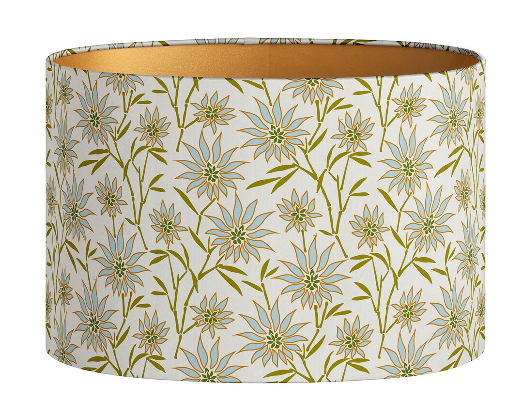 Lampshade Mako Warm White Olive - Floral Pattern Print - Lighting - Handmade - Luxury - Decorativ... | Etsy (US)