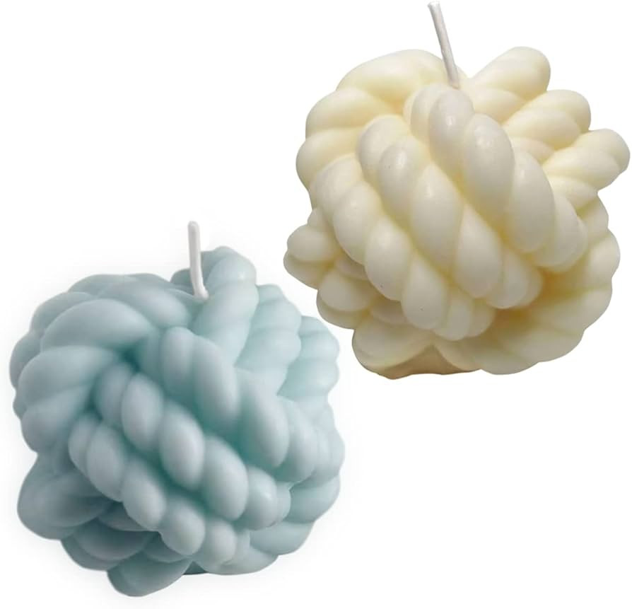 Vanilla Scented Bubble Candles Big Knot Ball Candle, Rope Spiral Twisted Shaped Aesthetic Candles... | Amazon (US)