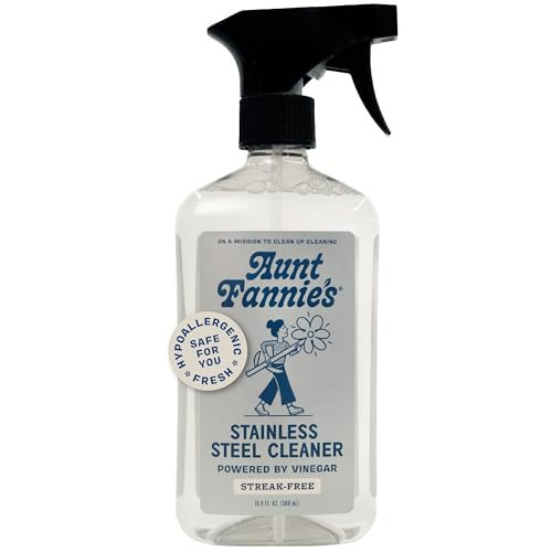 Aunt Fannie's Stainless Steel Spray Cleaner, Powered by Vinegar, Fingerprint and Residue Remover for Refrigerator, Dishwasher, Oven, Grill, Sink, Stovetop, and Other Appliances, Pack of 1 | Amazon (US)