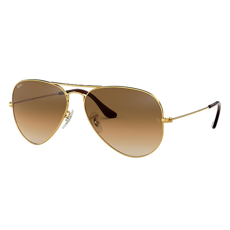Ray-Ban Men's Aviator Gold Sunglasses, Brown Lenses - Rb3025 | Ray-Ban (US)