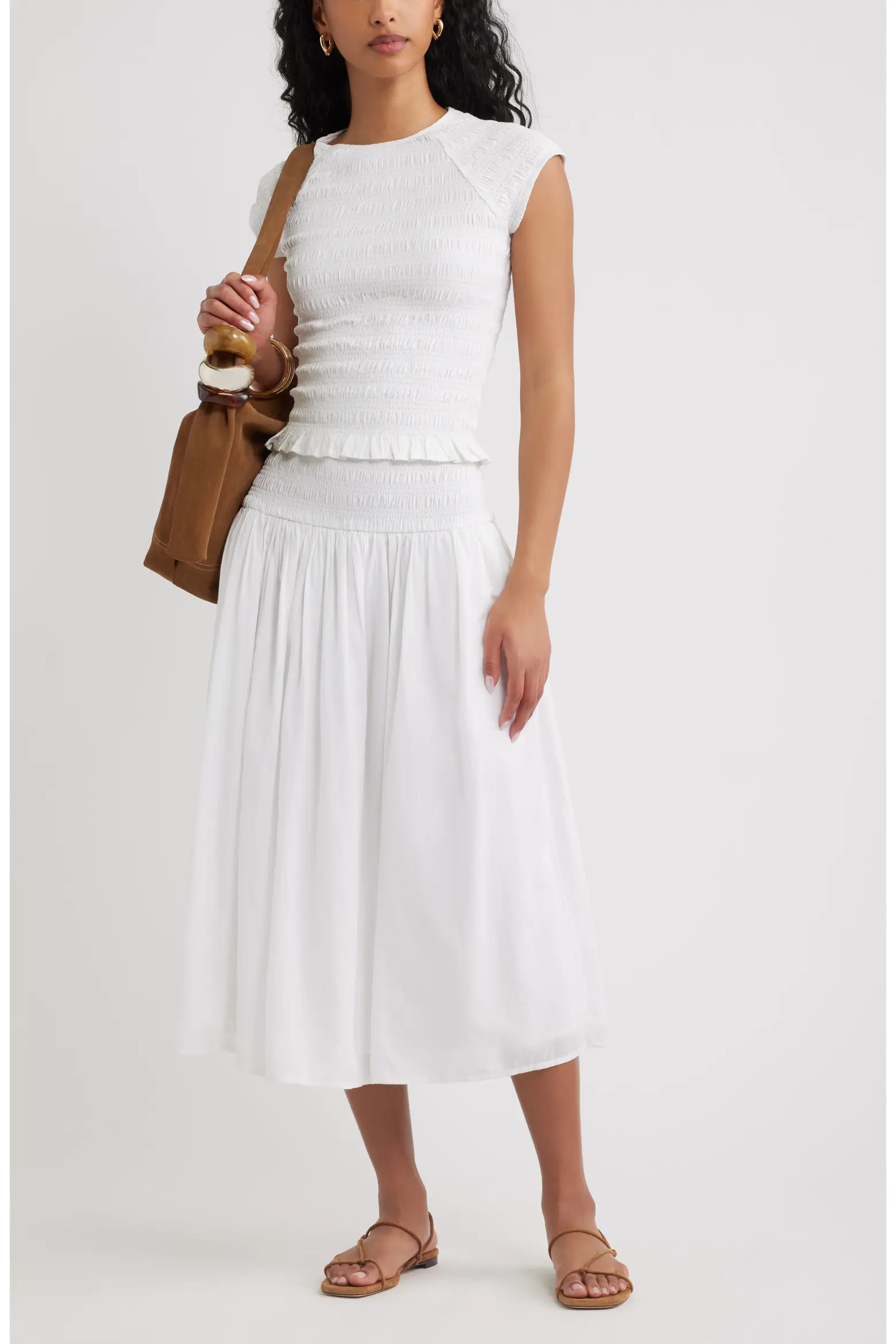 Smock Waist Midi Skirt (Women) | Nordstrom | Nordstrom