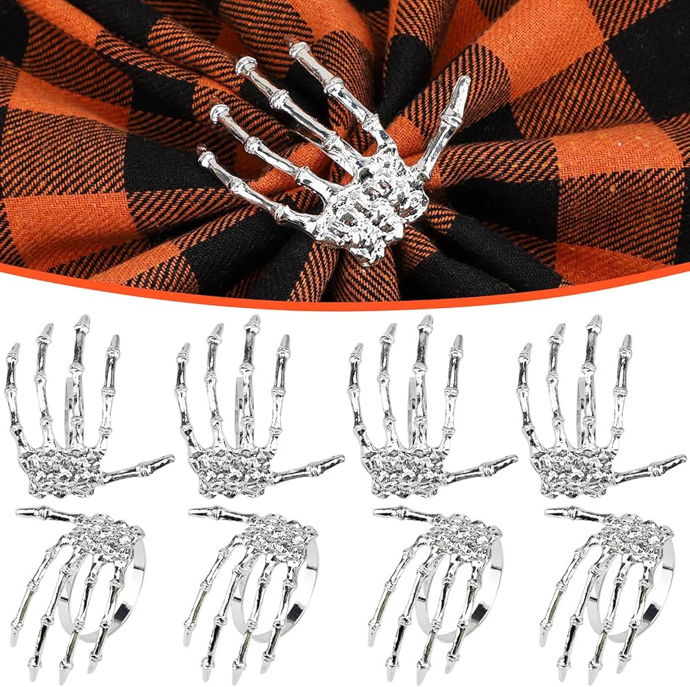 Halloween Napkin Rings Decoration 8 Pcs, Metal Rings Holders for Home Birthday Party Dinner Table... | Amazon (US)