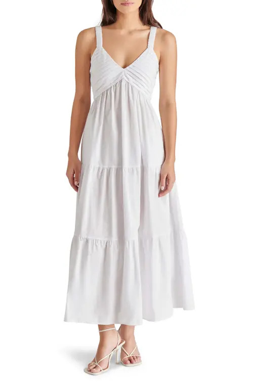 Steve Madden Eliora Tiered Cotton Sundress in White at Nordstrom, Size Small | Nordstrom