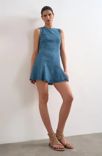Topshop Denim Fit & Flare Dress | Nordstrom | Nordstrom