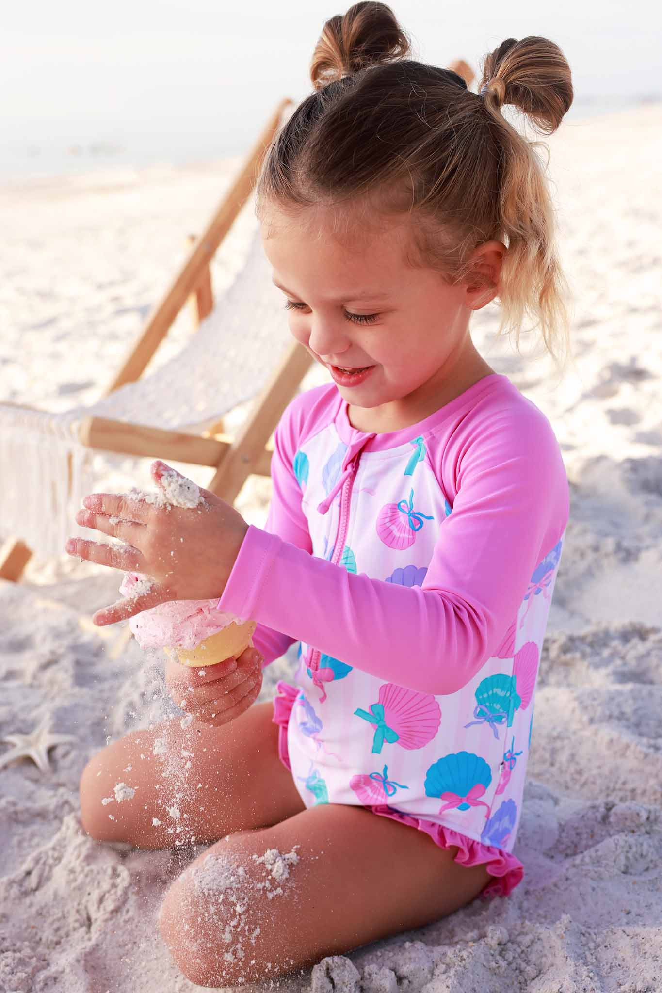 Long Sleeve Rash Guard with Front Zipper | Seaside Sweetie | Caden Lane