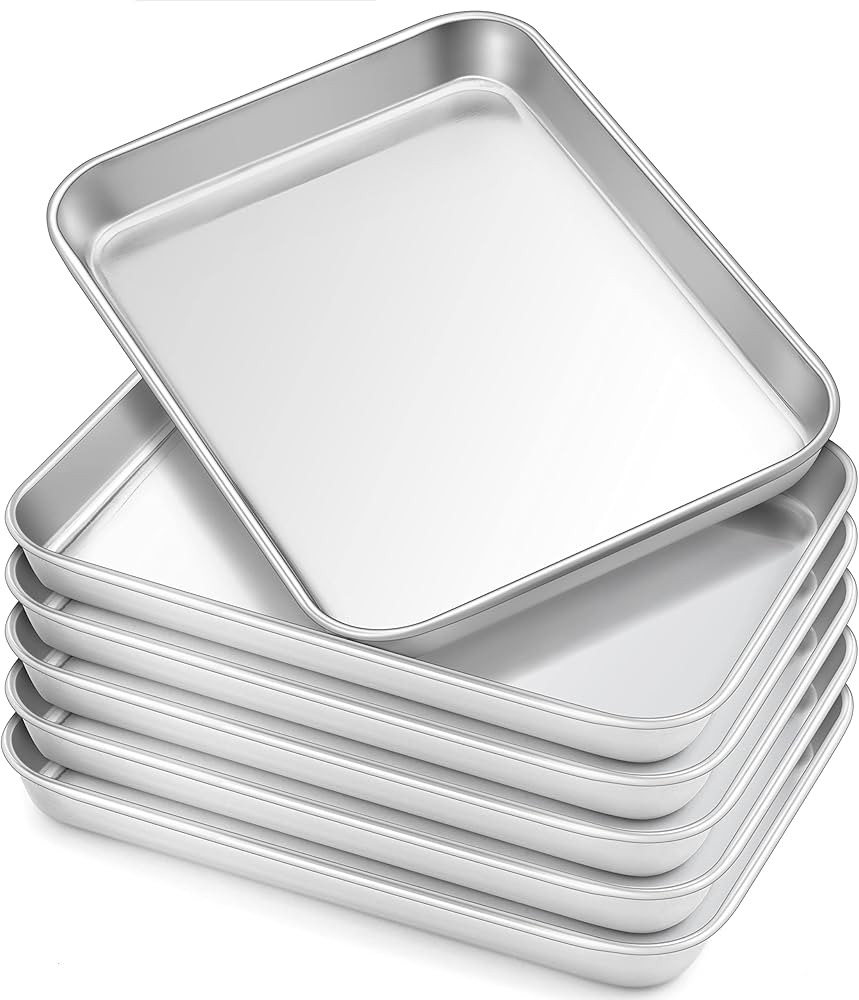 HaWare 7.3" x 5.3" x 0.8" Kids Plates, 6-Piece Stainless Steel Toddler Plates, Metal Dinner Dish ... | Amazon (US)