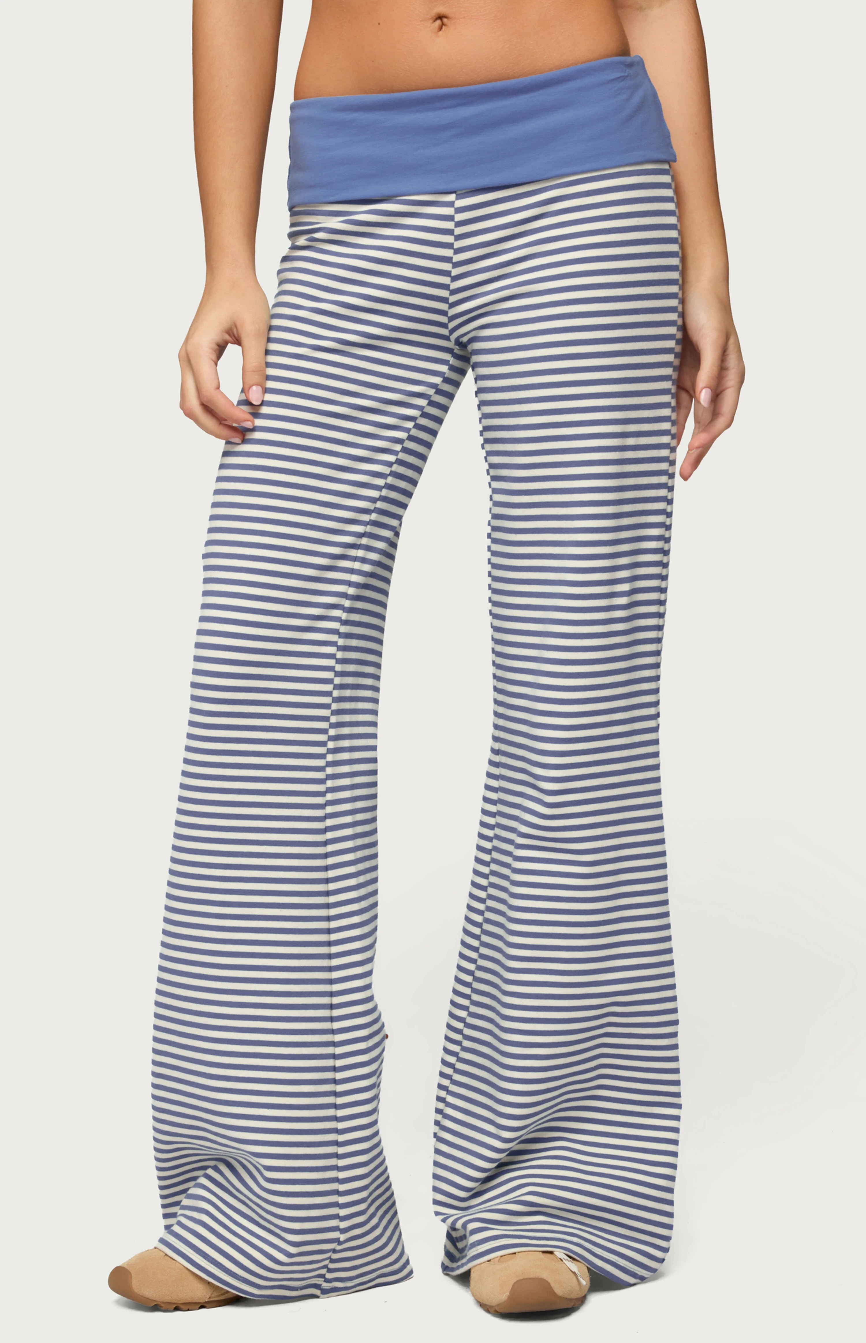 Edikted Meggy Striped Foldover Pants | PacSun