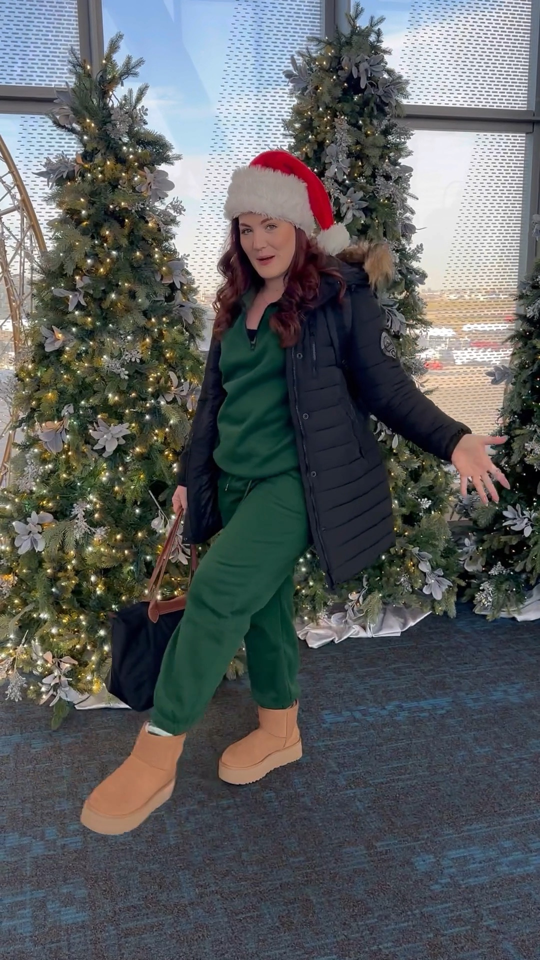 Cozy Travel Outfit for the WIN! Bonus points if you make it festive 😉 

#LTKtravel #LTKSeasonal #LTKmidsize