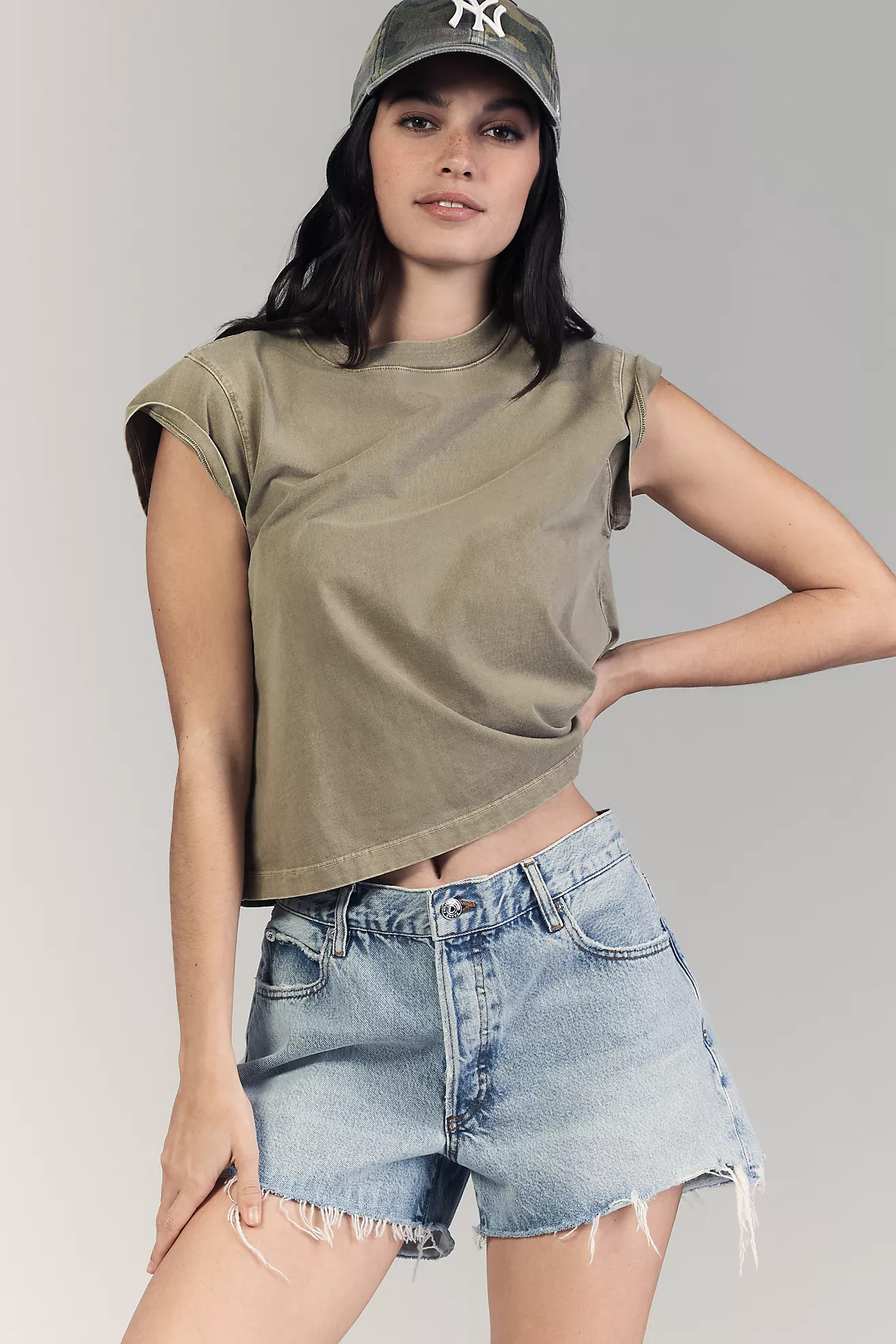 FRAME The Hang Mid-Rise Denim Shorts | Anthropologie (US)