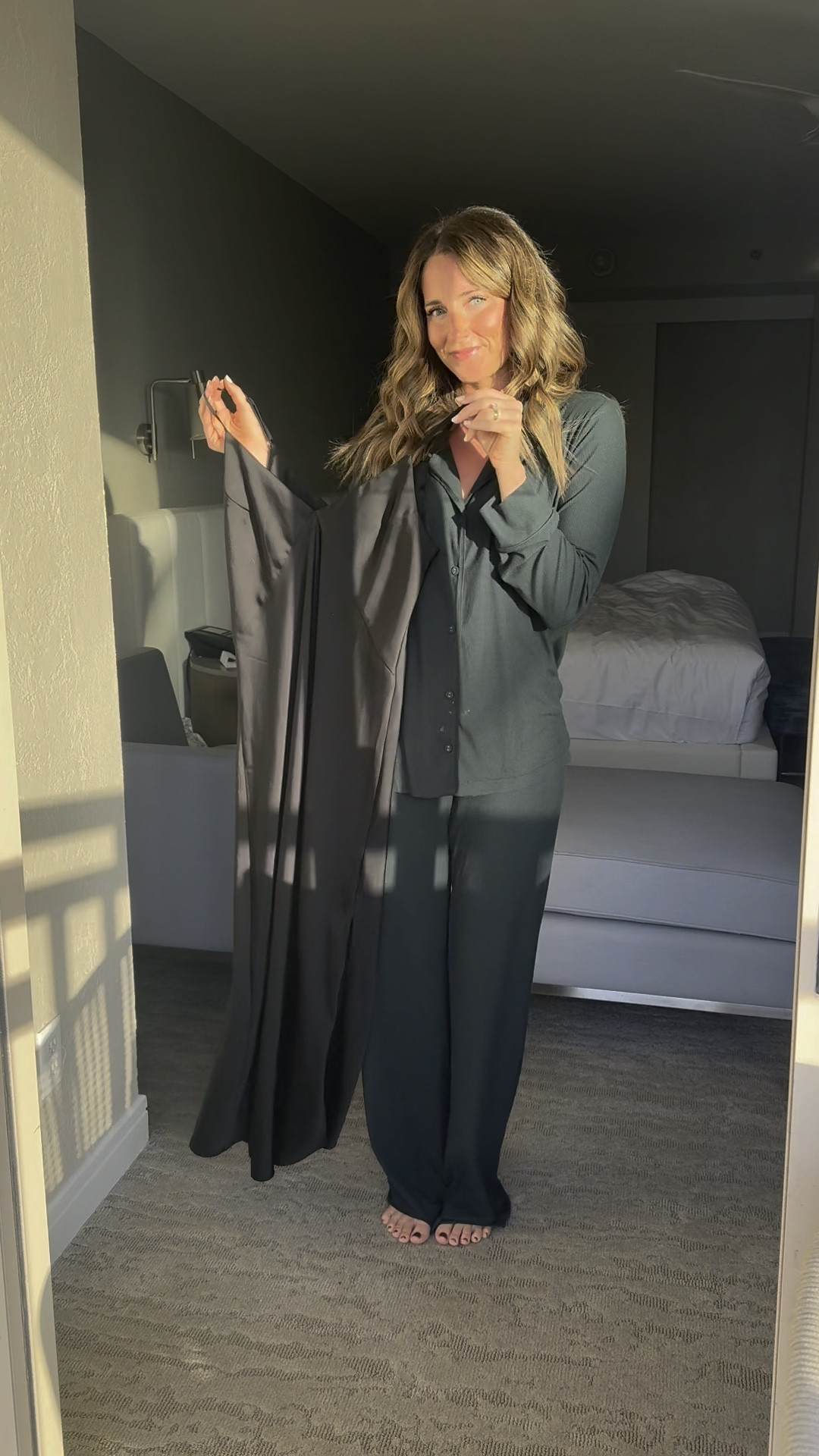 Outfit details for tonight! 
Size small in pajamas and dress
Size M in denim jacket 

#LTKstyletip #LTKfindsunder100 #LTKfindsunder50